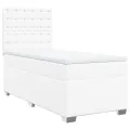 cadre de lit avec matelas Blanc 100x200cm Similicuir