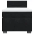 cadre de lit avec matelas Noir 90x200 cm Velours