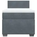 cadre de lit et matelas Gris foncé 90x200 cm Velours