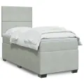 cadre de lit et matelas Gris clair 90x200 cm Velours
