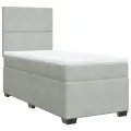 cadre de lit et matelas Gris clair 90x200 cm Velours