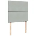 cadre de lit et matelas Gris clair 90x200 cm Velours