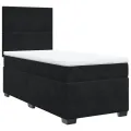 cadre de lit avec matelas Noir 90x200 cm Velours