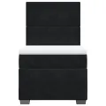 cadre de lit avec matelas Noir 90x200 cm Velours