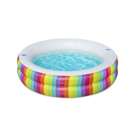 Bestway Piscine Enfant 2 Arceaux Arc-en-ciel 206x206x51cm +6 Ans Jardi