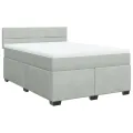 cadre de lit et matelas Gris clair 160x200cm Velours