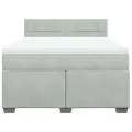 cadre de lit et matelas Gris clair 160x200cm Velours