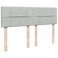 cadre de lit et matelas Gris clair 160x200cm Velours