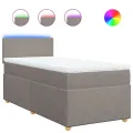 cadre de lit avec matelas Taupe 90x200 cm Tissu
