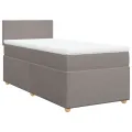 cadre de lit avec matelas Taupe 90x200 cm Tissu