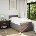 cadre de lit avec matelas Taupe 90x200 cm Tissu