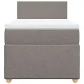 cadre de lit avec matelas Taupe 90x200 cm Tissu