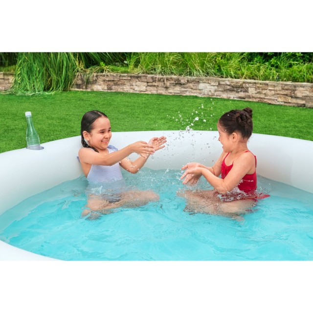 Bestway Piscina per Bambini 2 Anelli Arcobaleno 206x206x51 cm +6 Anni