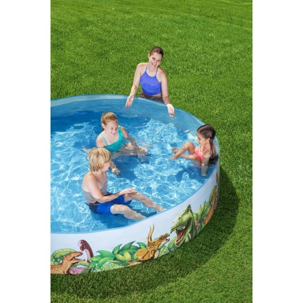 Bestway Piscina Rigida Infantile PVC Dinosauri 244x46 cm +3 Anni Giard 2