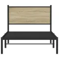 Cadre de lit en métal sans matelas chêne sonoma 107x203 cm