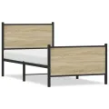 Cadre de lit en métal sans matelas chêne sonoma 80x200 cm