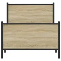Cadre de lit en métal sans matelas chêne sonoma 80x200 cm