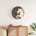 Horloge murale doré et blanc Ø29,5 cm polystyrène et verre