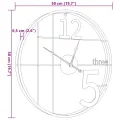Horloge murale noir Ø50 cm fer