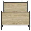 Cadre de lit en métal sans matelas chêne sonoma 90x200 cm