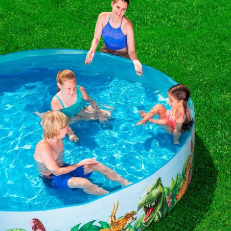Bestway Piscina Rigida Infantil PVC Dinosaurios 244x46 cm +3 Años Jar