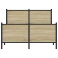 Cadre de lit en métal sans matelas chêne sonoma 120x190 cm