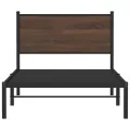 Cadre de lit en métal sans matelas chêne marron 100x190 cm