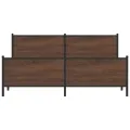 Cadre de lit en métal sans matelas chêne marron 180x200 cm