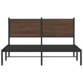 Cadre de lit en métal sans matelas chêne marron 140x190 cm