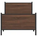 Cadre de lit en métal sans matelas chêne marron 75x190 cm
