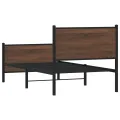 Cadre de lit en métal sans matelas chêne marron 75x190 cm