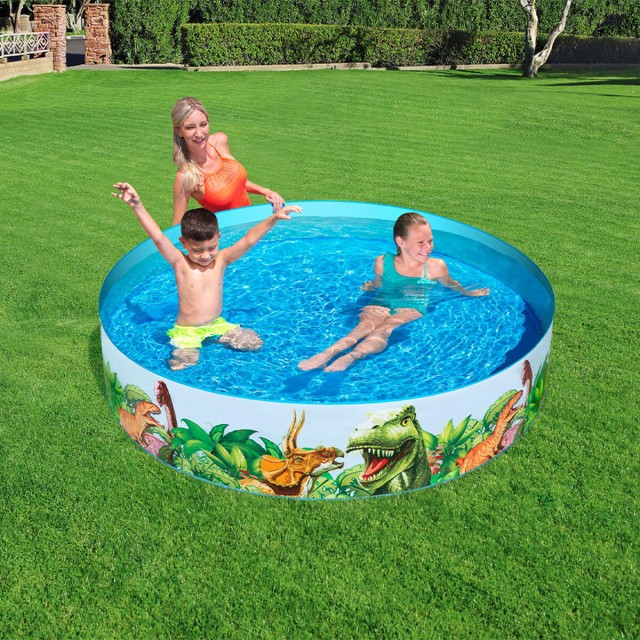 Bestway Piscina Rigida per Bambini PVC Dinosauri 183x38 cm +2 Anni Gia
