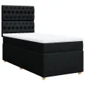 cadre de lit avec matelas Noir 90x200 cm Tissu