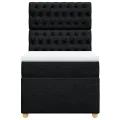 cadre de lit avec matelas Noir 90x200 cm Tissu