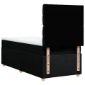 cadre de lit avec matelas Noir 90x200 cm Tissu