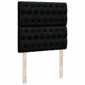 cadre de lit avec matelas Noir 90x200 cm Tissu