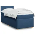 cadre de lit avec matelas Bleu 90x200 cm Tissu
