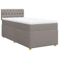 cadre de lit avec matelas Taupe 90x200 cm Tissu