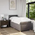 cadre de lit avec matelas Taupe 90x200 cm Tissu