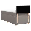 cadre de lit avec matelas Taupe 90x200 cm Tissu