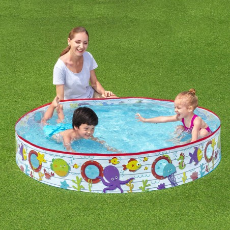 Bestway Piscine Rigide Enfant PVC Poissons 152x25 cm +2 Ans Jardin 550