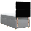cadre de lit avec matelas Gris clair 90x200 cm Tissu