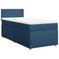 cadre de lit avec matelas Bleu 90x200 cm Tissu