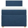 cadre de lit avec matelas Bleu 90x200 cm Tissu