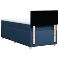 cadre de lit avec matelas Bleu 90x200 cm Tissu