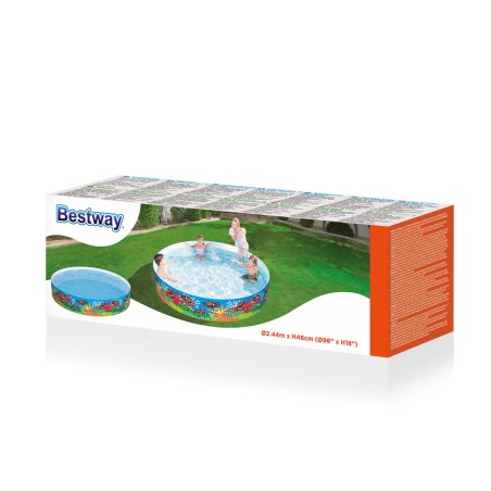 Bestway Piscina Rigida per Bambini PVC Marina 244x46 cm +3 Anni Giardi