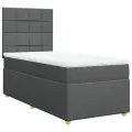 cadre de lit avec matelas Gris foncé 90x200 cm Tissu