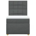 cadre de lit avec matelas Gris foncé 90x200 cm Tissu