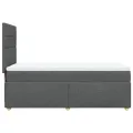 cadre de lit avec matelas Gris foncé 90x200 cm Tissu