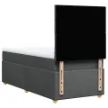 cadre de lit avec matelas Gris foncé 90x200 cm Tissu